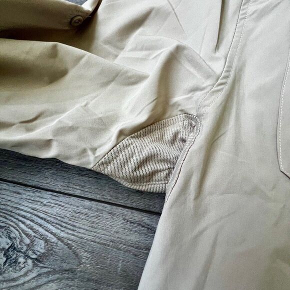 Vortex Tan Stretchy Mesh Vented Pockets Roll Up Long Sleeves Lightweight Shirt - Picture 3 of 11